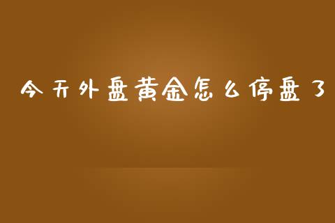 今天外盘黄金怎么停盘了_https://m.eyunqq.com_融资融券_第1张