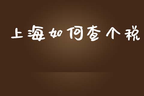 上海如何查个税_https://m.eyunqq.com_新股申购_第1张