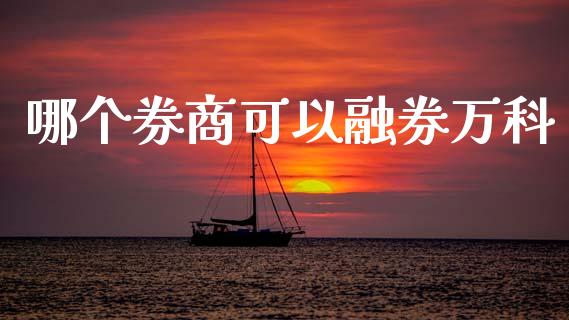 哪个券商可以融券万科_https://m.eyunqq.com_期货投资学习_第1张