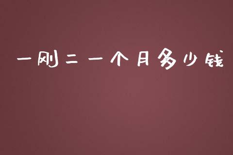 一刚二一个月多少钱_https://m.eyunqq.com_新股申购_第1张