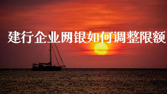 建行企业网银如何调整限额_https://m.eyunqq.com_新股申购_第1张
