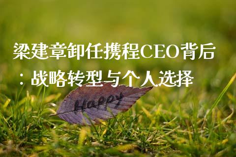 梁建章卸任携程CEO背后：战略转型与个人选择_https://m.eyunqq.com_融资融券_第1张