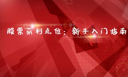 股票获利点位：新手入门指南_https://m.eyunqq.com_期货投资学习_第1张