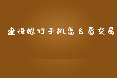 建设银行手机怎么看交易_https://m.eyunqq.com_期货投资学习_第1张