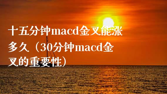 十五分钟macd金叉能涨多久（30分钟macd金叉的重要性）_https://m.eyunqq.com_期货投资学习_第1张