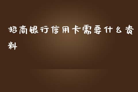 招商银行信用卡需要什么资料_https://m.eyunqq.com_新股申购_第1张