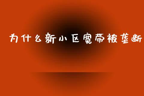 为什么新小区宽带被垄断_https://m.eyunqq.com_融资融券_第1张