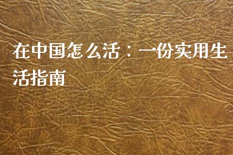 在中国怎么活：一份实用生活指南_https://m.eyunqq.com_基金交易_第1张