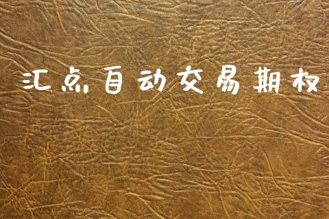 汇点自动交易期权_https://m.eyunqq.com_基金交易_第1张
