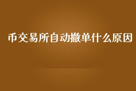 币交易所自动撤单什么原因_https://m.eyunqq.com_融资融券_第1张