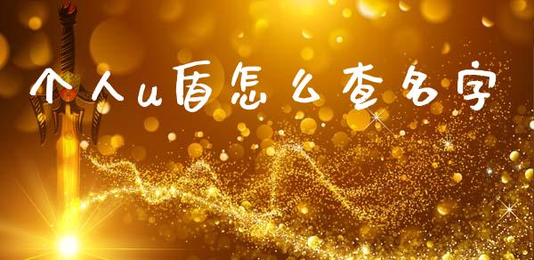 个人u盾怎么查名字_https://m.eyunqq.com_融资融券_第1张