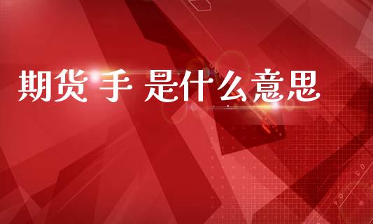 期货 手 是什么意思_https://m.eyunqq.com_期货投资学习_第1张