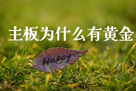 主板为什么有黄金_https://m.eyunqq.com_期货投资学习_第1张