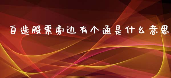 自选股票旁边有个通是什么意思_https://m.eyunqq.com_融资融券_第1张