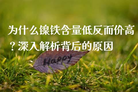 为什么镍铁含量低反而价高？深入解析背后的原因_https://m.eyunqq.com_新股申购_第1张