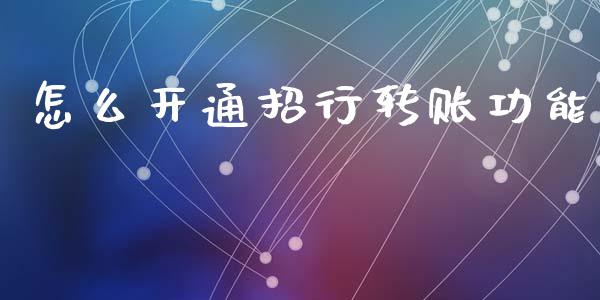 怎么开通招行转账功能_https://m.eyunqq.com_融资融券_第1张