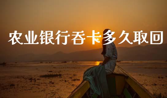 农业银行吞卡多久取回_https://m.eyunqq.com_基金交易_第1张