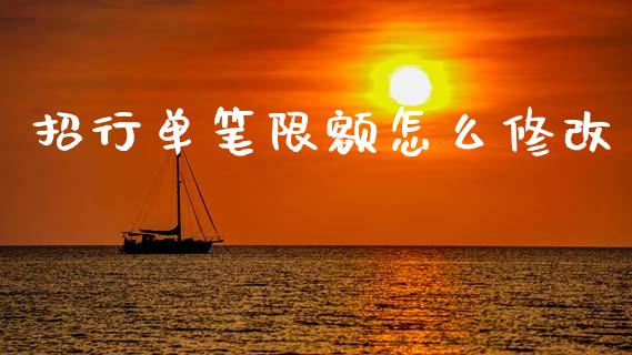 招行单笔限额怎么修改_https://m.eyunqq.com_融资融券_第1张