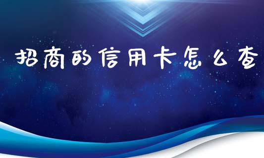 招商的信用卡怎么查_https://m.eyunqq.com_新股申购_第1张