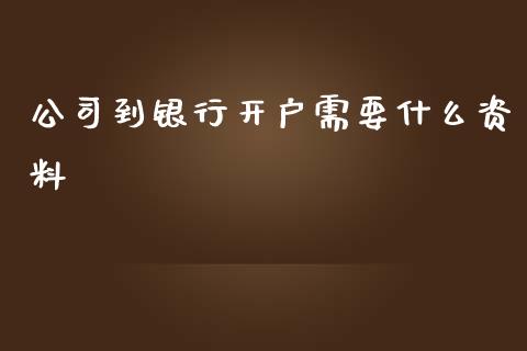 公司到银行开户需要什么资料_https://m.eyunqq.com_融资融券_第1张
