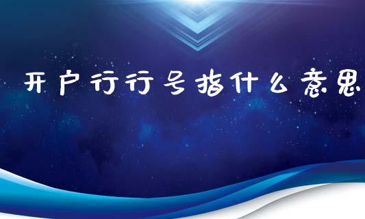 开户行行号指什么意思_https://m.eyunqq.com_融资融券_第1张