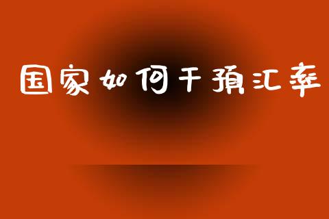 国家如何干预汇率_https://m.eyunqq.com_融资融券_第1张