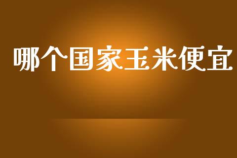 哪个国家玉米便宜_https://m.eyunqq.com_期货投资学习_第1张