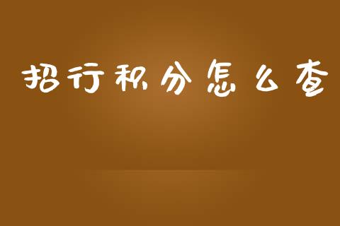 招行积分怎么查_https://m.eyunqq.com_新股申购_第1张