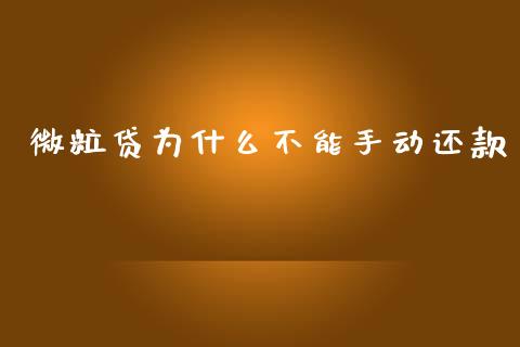 微粒贷为什么不能手动还款_https://m.eyunqq.com_基金交易_第1张