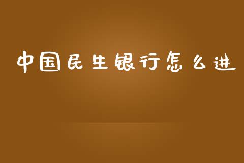 中国民生银行怎么进_https://m.eyunqq.com_期货投资学习_第1张