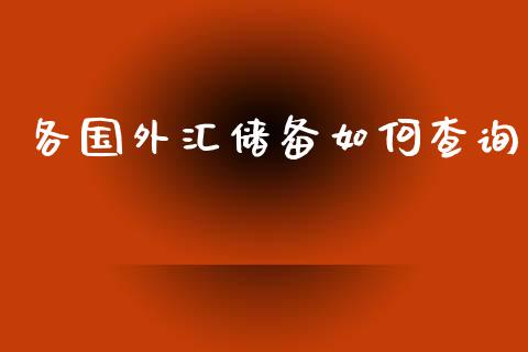 各国外汇储备如何查询_https://m.eyunqq.com_新股申购_第1张