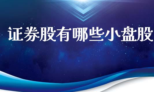证券股有哪些小盘股_https://m.eyunqq.com_基金交易_第1张