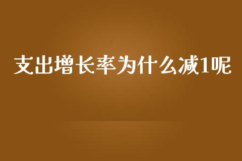 支出增长率为什么减1呢_https://m.eyunqq.com_新股申购_第1张