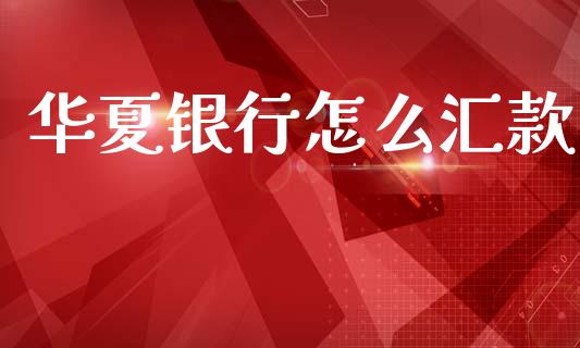 华夏银行怎么汇款_https://m.eyunqq.com_期货投资学习_第1张