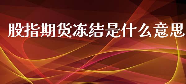 股指期货冻结是什么意思_https://m.eyunqq.com_新股申购_第1张