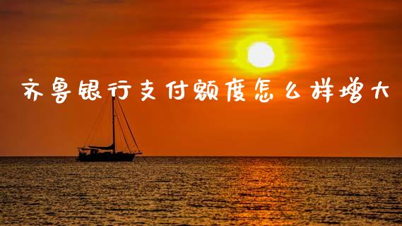 齐鲁银行支付额度怎么样增大_https://m.eyunqq.com_新股申购_第1张