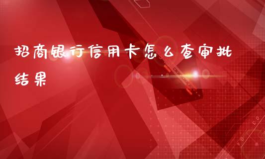 招商银行信用卡怎么查审批结果_https://m.eyunqq.com_融资融券_第1张