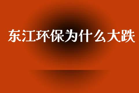 东江环保为什么大跌_https://m.eyunqq.com_新股申购_第1张