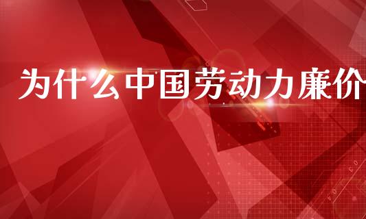为什么中国劳动力廉价_https://m.eyunqq.com_基金交易_第1张