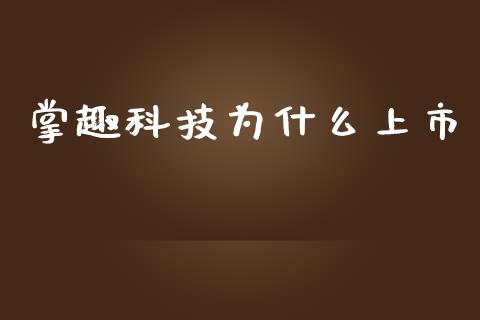 掌趣科技为什么上市_https://m.eyunqq.com_新股申购_第1张