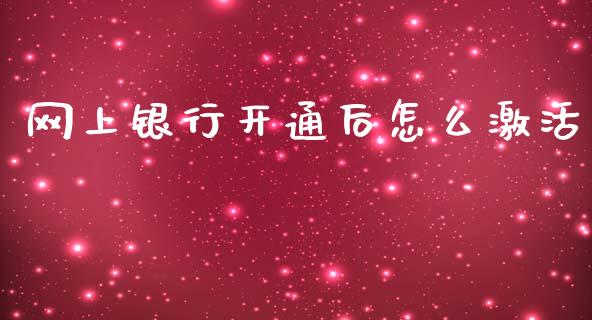 网上银行开通后怎么激活_https://m.eyunqq.com_新股申购_第1张