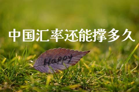 中国汇率还能撑多久_https://m.eyunqq.com_基金交易_第1张