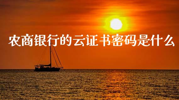 农商银行的云证书密码是什么_https://m.eyunqq.com_新股申购_第1张