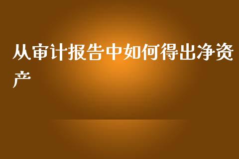 从审计报告中如何得出净资产_https://m.eyunqq.com_基金交易_第1张
