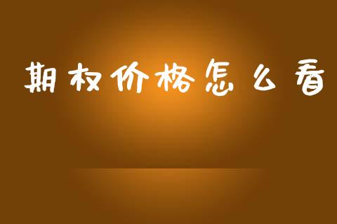 期权价格怎么看_https://m.eyunqq.com_基金交易_第1张