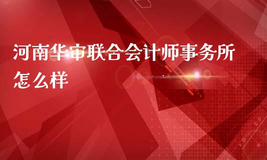 河南华审联合会计师事务所怎么样_https://m.eyunqq.com_期货投资学习_第1张