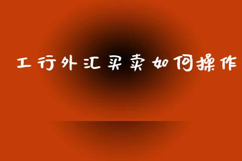 工行外汇买卖如何操作_https://m.eyunqq.com_新股申购_第1张