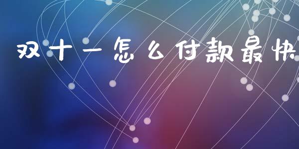双十一怎么付款最快_https://m.eyunqq.com_期货投资学习_第1张