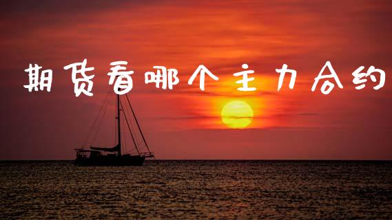期货看哪个主力合约_https://m.eyunqq.com_基金交易_第1张