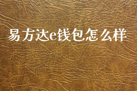 易方达e钱包怎么样_https://m.eyunqq.com_期货投资学习_第1张